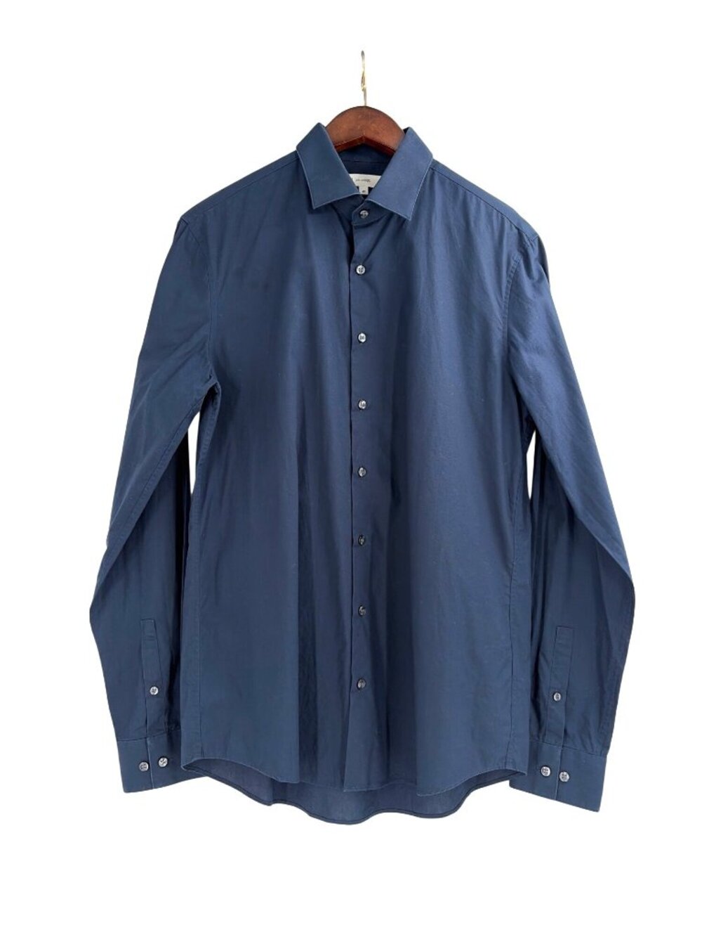 2Blind2C Mens Slim Fit Simon Button-Up Shirt Small Mid Blue Long-Sleeve Danish